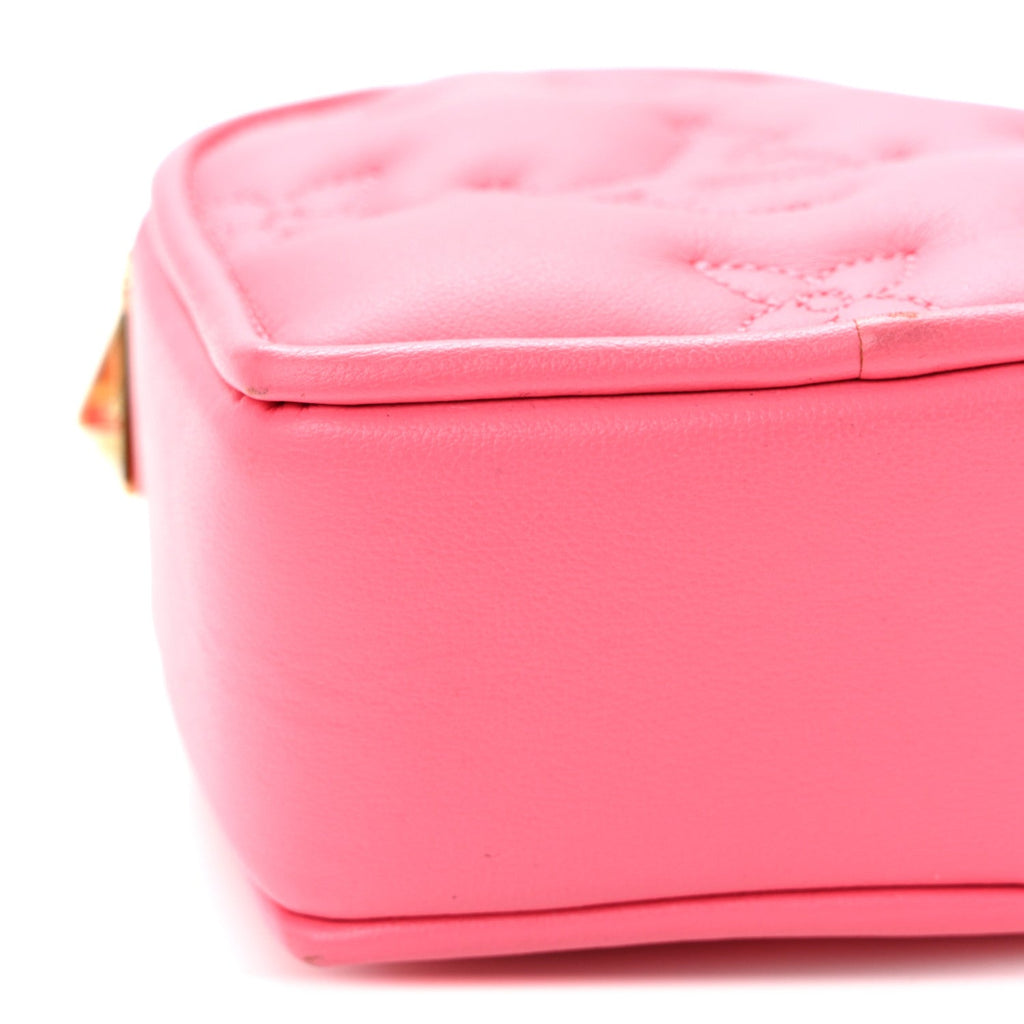 Louis Vuitton Calfskin Embroidered Monogram Pop My Heart Bag Pouch Dragon Fruit Pink
