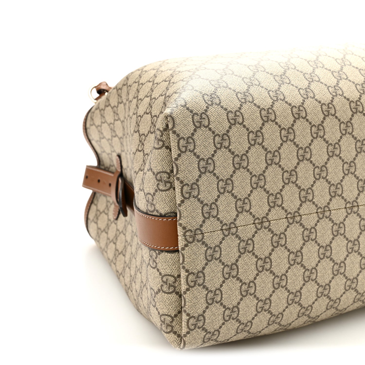 Gucci GG Icon Monogram Padlock Shoulder Bag Beige Dark Brown