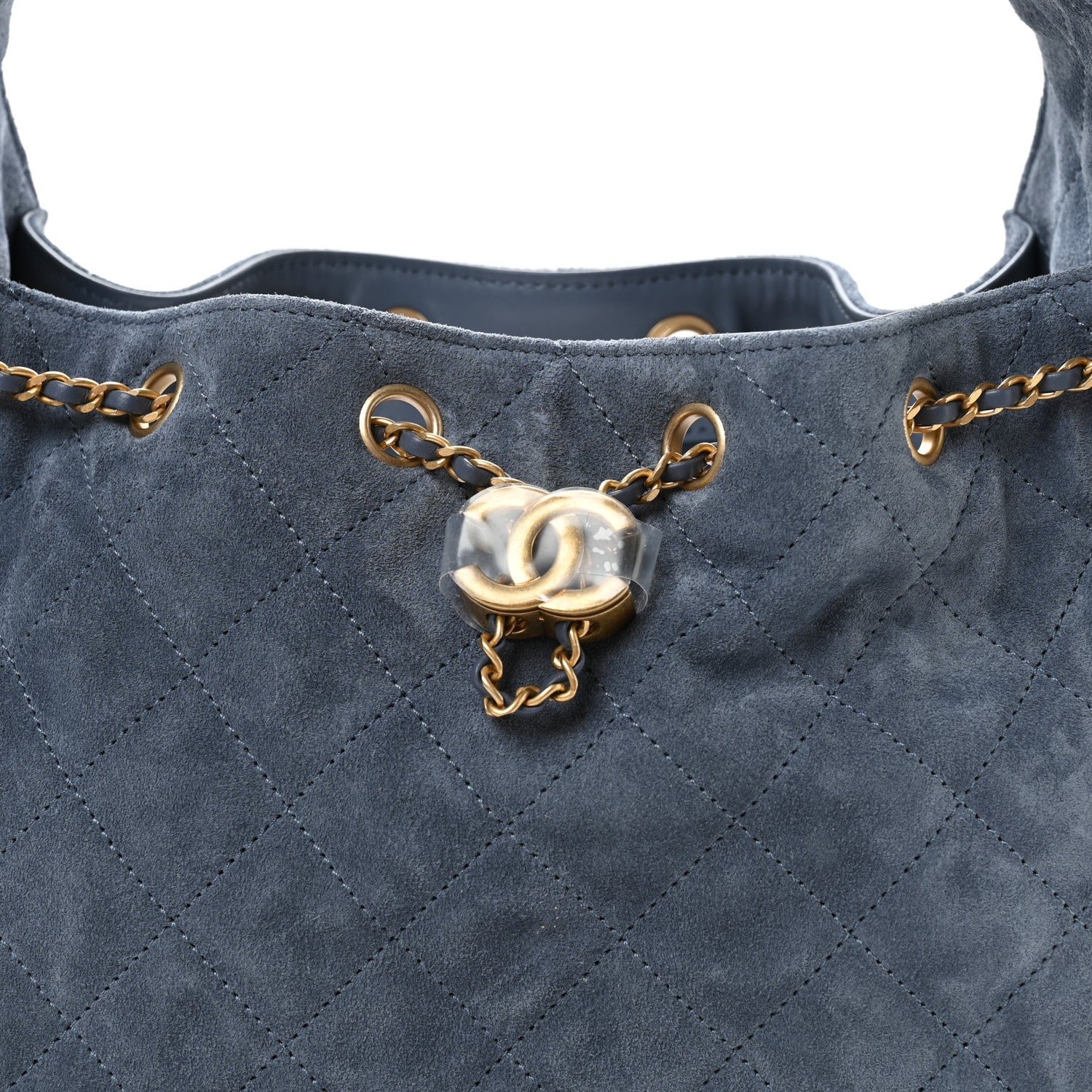 Chanel Suede Quilted Small Chanel 25 Handbag Blue