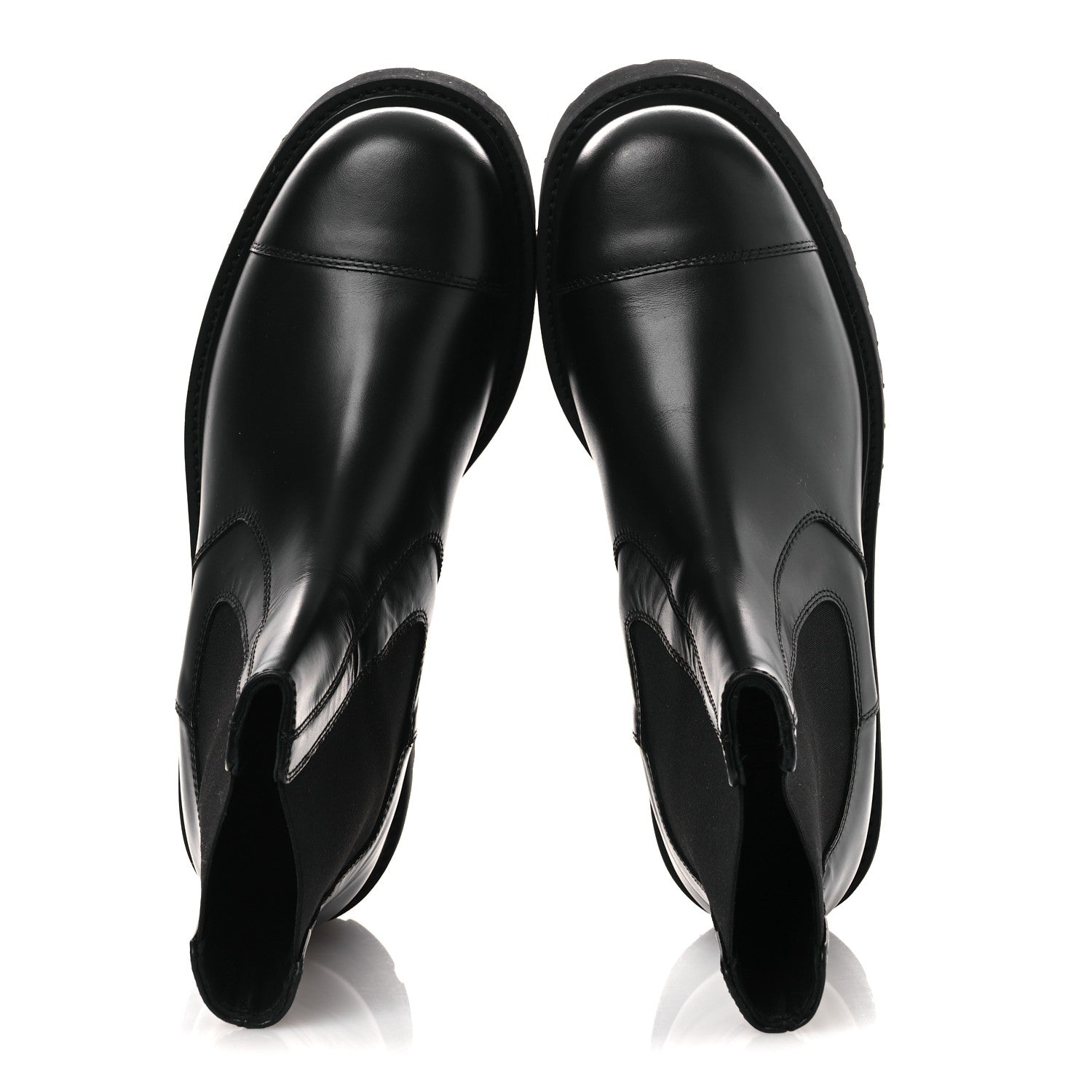 Calfskin Cap Toe CC Short Boots 41 Black