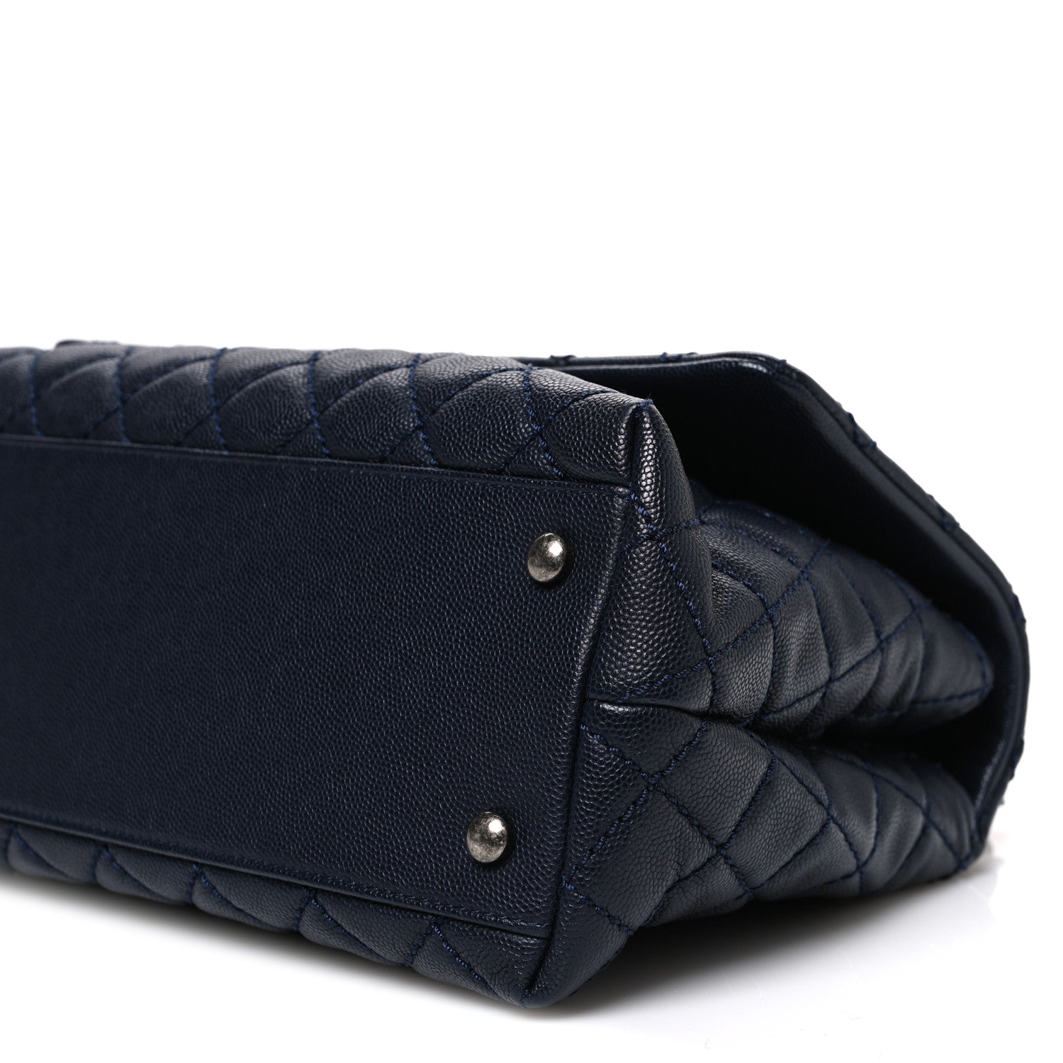 Chanel Caviar Quilted Small Coco Handle Flap Navy