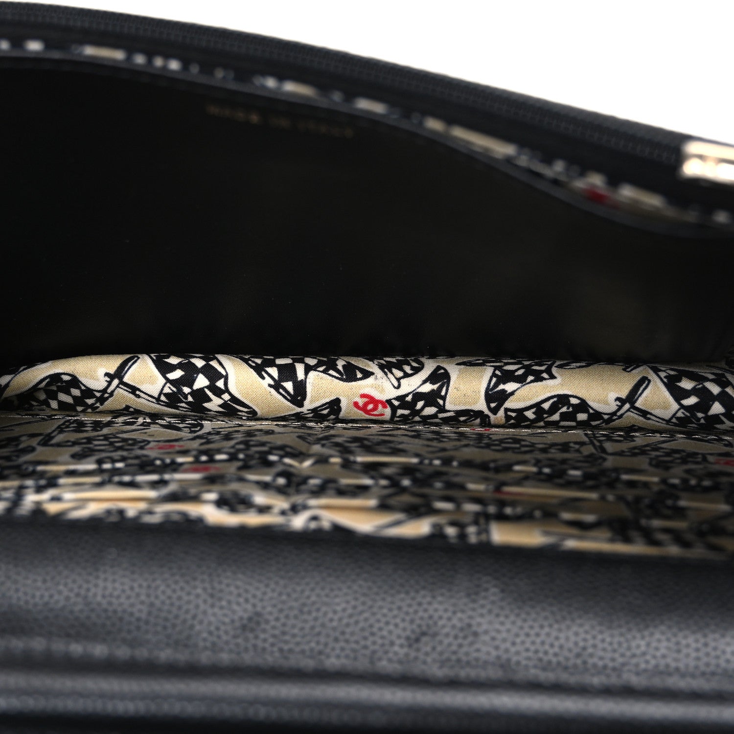 Chanel Caviar Quilted Striated CC Wallet On Chain WOC Black