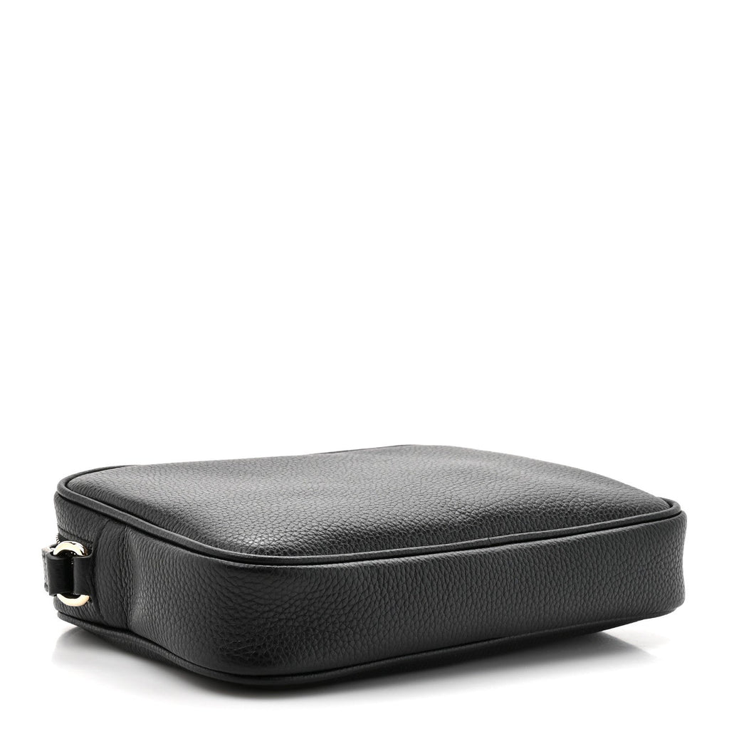 Gucci Pebbled Calfskin Shoulder Bag  Black