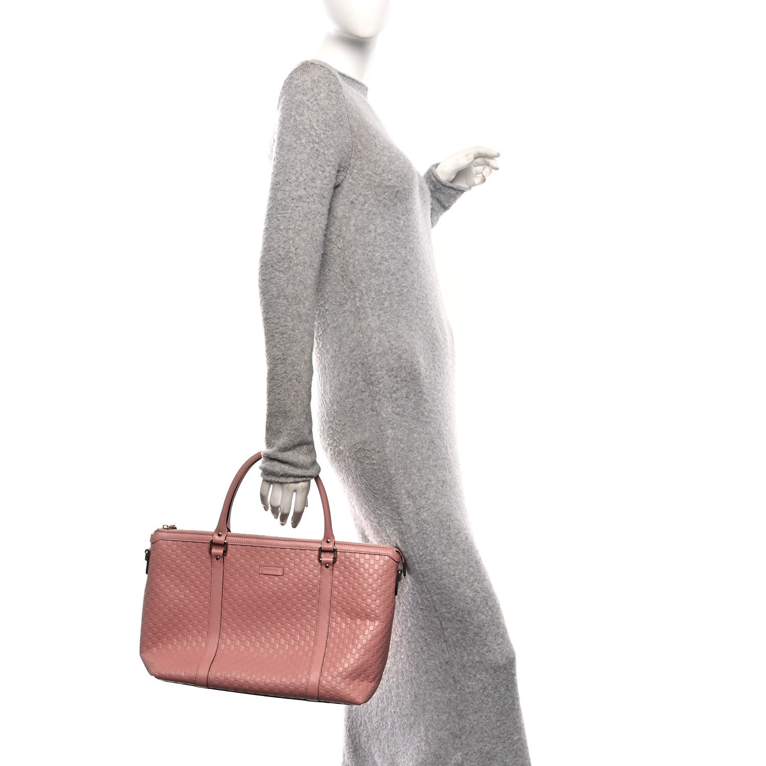 Gucci Soft Microguccissima Medium Zippered Satchel Soft Pink