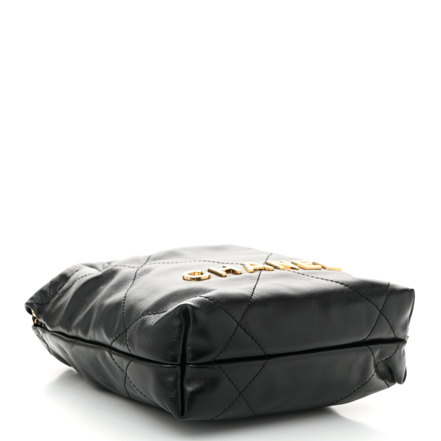 Chanel Shiny Calfskin Quilted Pearl CC Chain Mini Chanel 22 Black