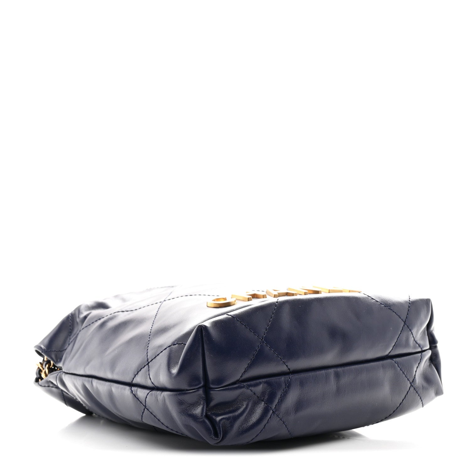 Chanel Shiny Calfskin Quilted Mini Chanel 22 Navy Blue