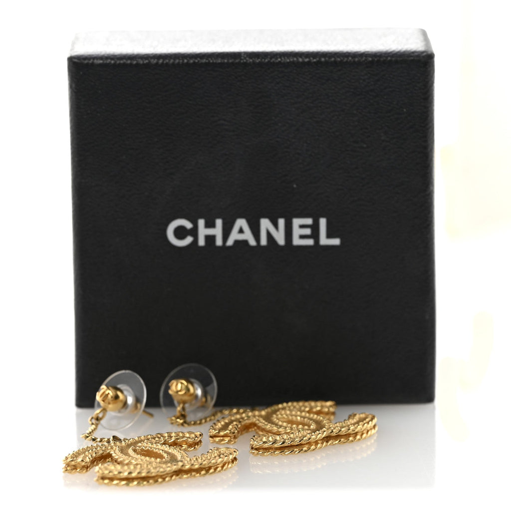 CC Drop Earrings Matte Gold