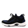 Knit Fabric Suede Calfskin Womens CC Sneakers 36 Navy Black