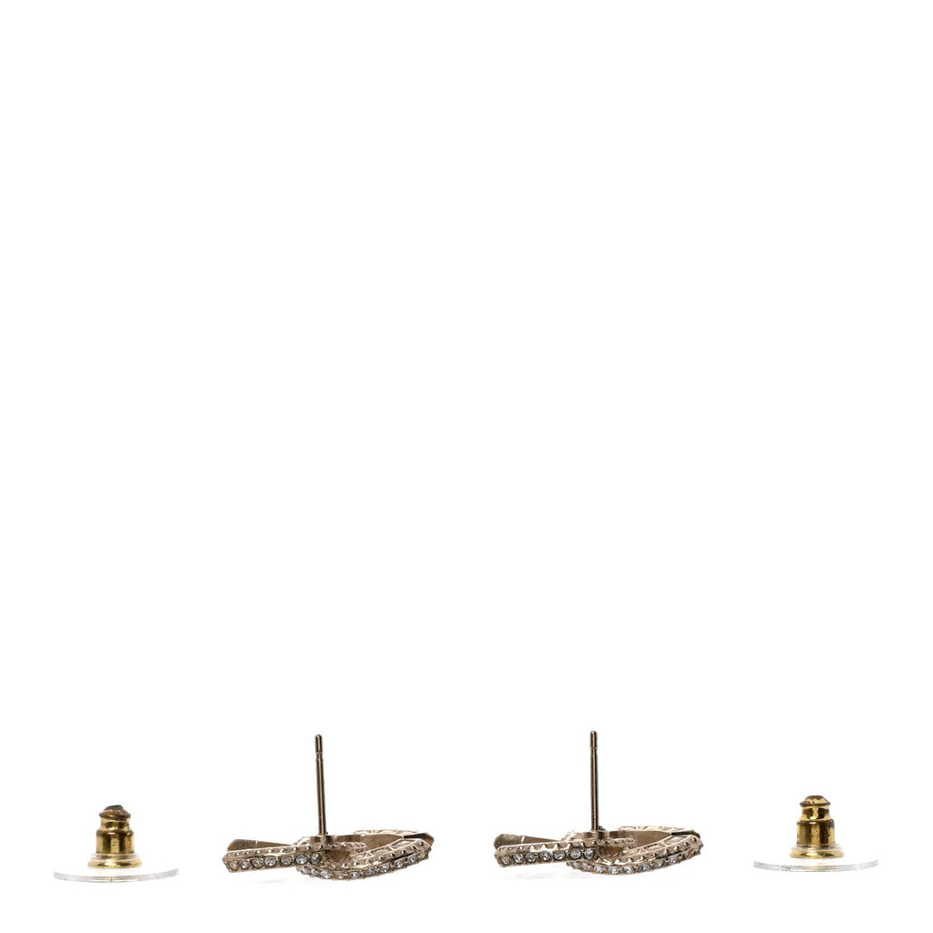 Crystal Timeless CC Earrings Light Gold