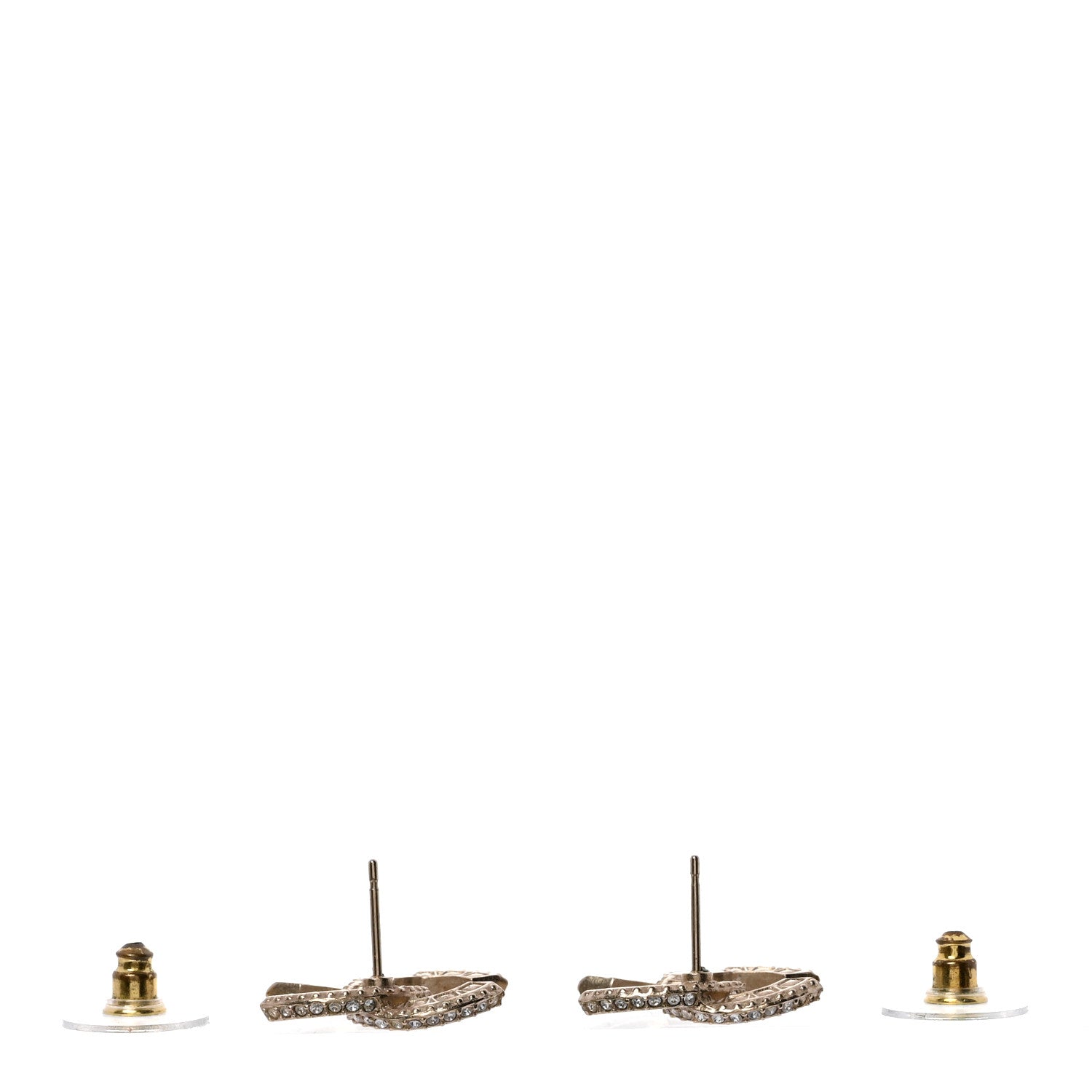 Crystal Timeless CC Earrings Light Gold