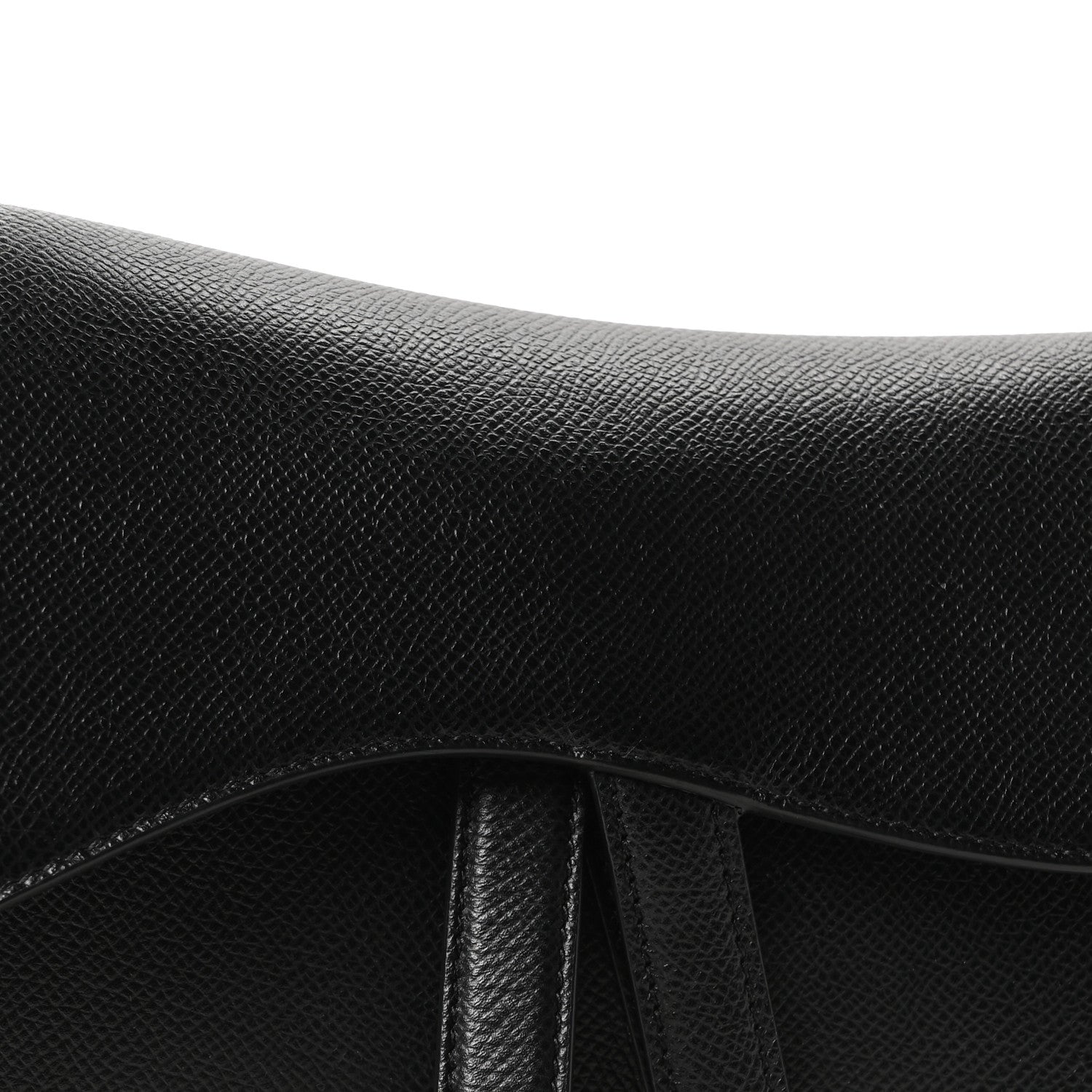 Christian Dior Grained Calfskin Saddle Bag Black