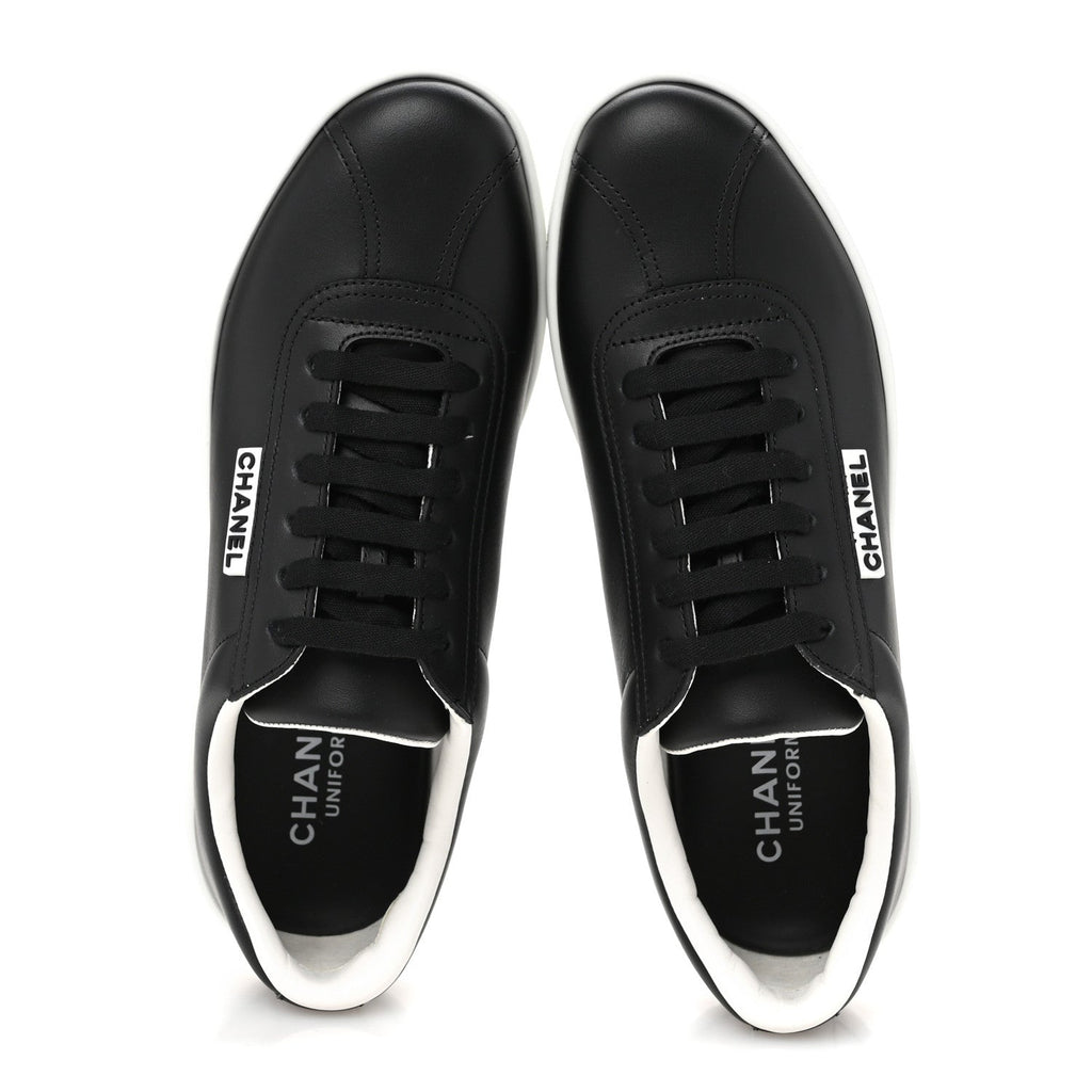 Calfskin CC Womens Sneakers 37 Black