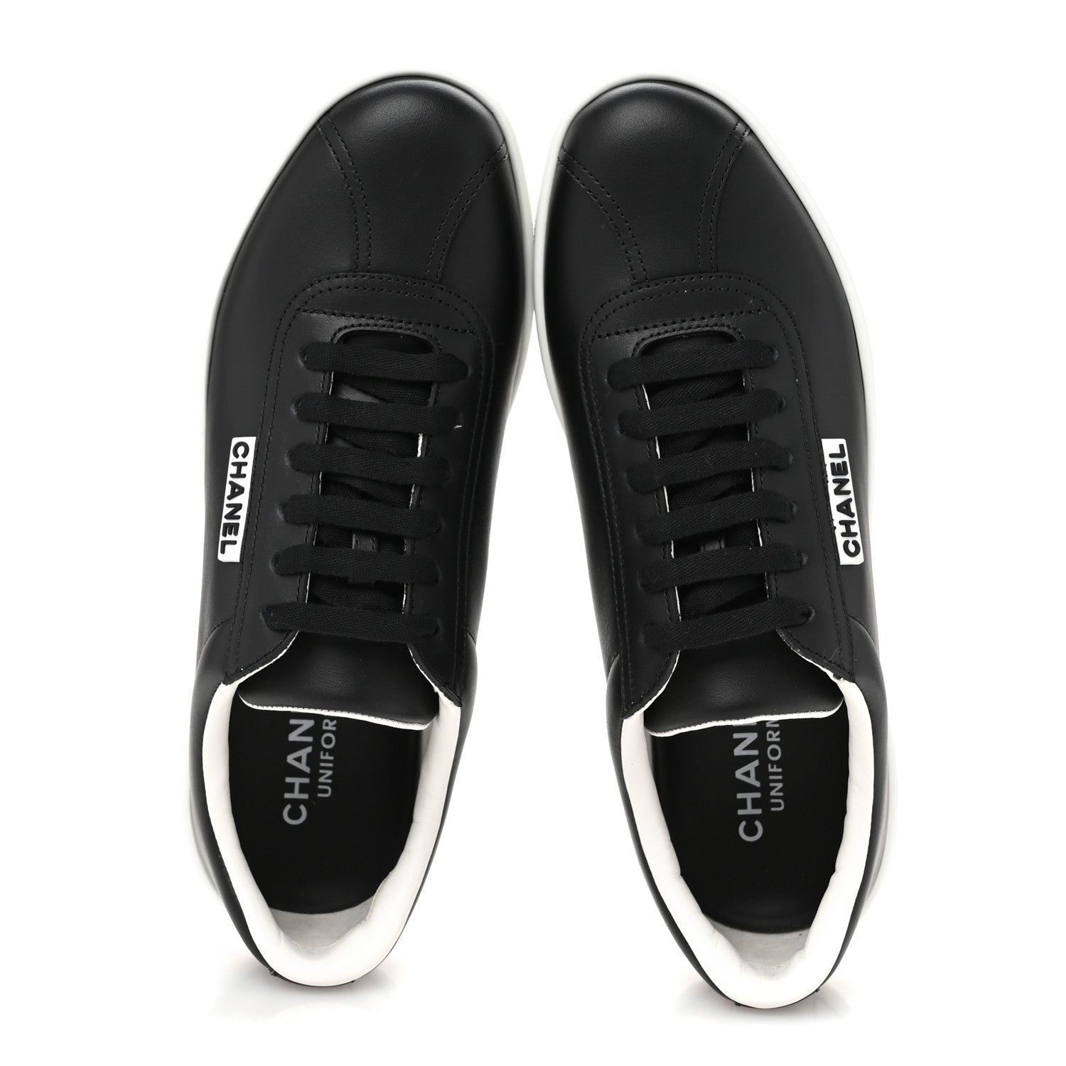 Calfskin CC Womens Sneakers 37 Black