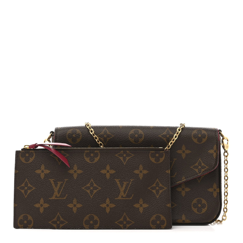 Louis Vuitton Monogram Pochette Felicie Chain Wallet Fuchsia