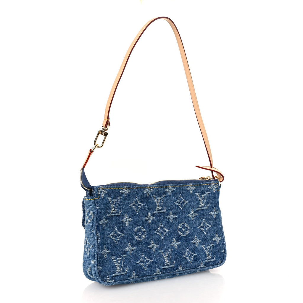 Louis Vuitton Monogram Pochette Accessories Cargo  Blue Denim
