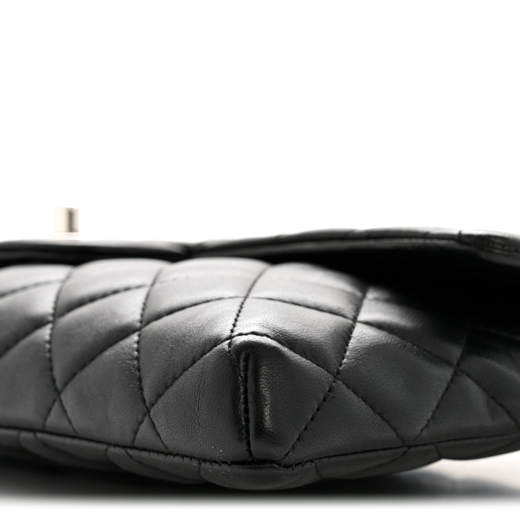 Chanel Lambskin Quilted Flap Clutch Black