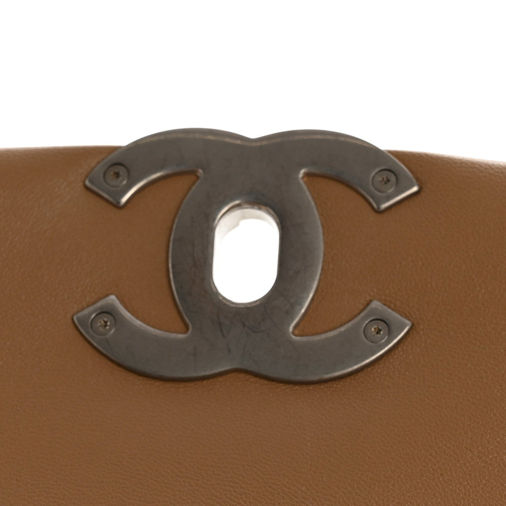 Chanel Lambskin Quilted Medium Chanel 19 Flap Beige