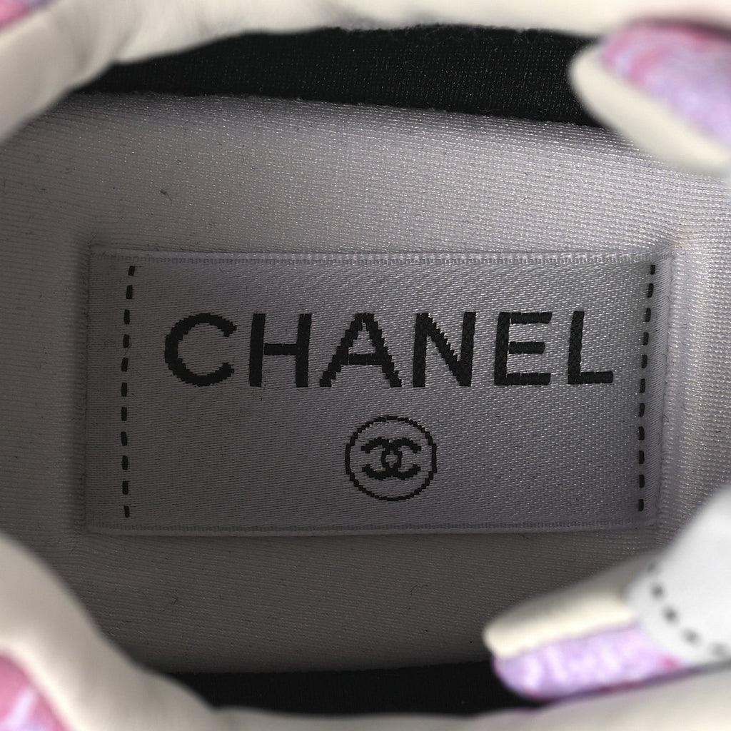 Chanel Tweed CC Sneakers 39 Pink
