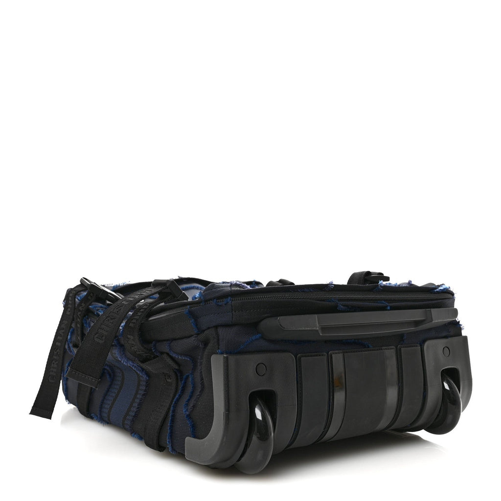 Christian Dior Canvas Small Diortravel Suitcase Blue Multicolor