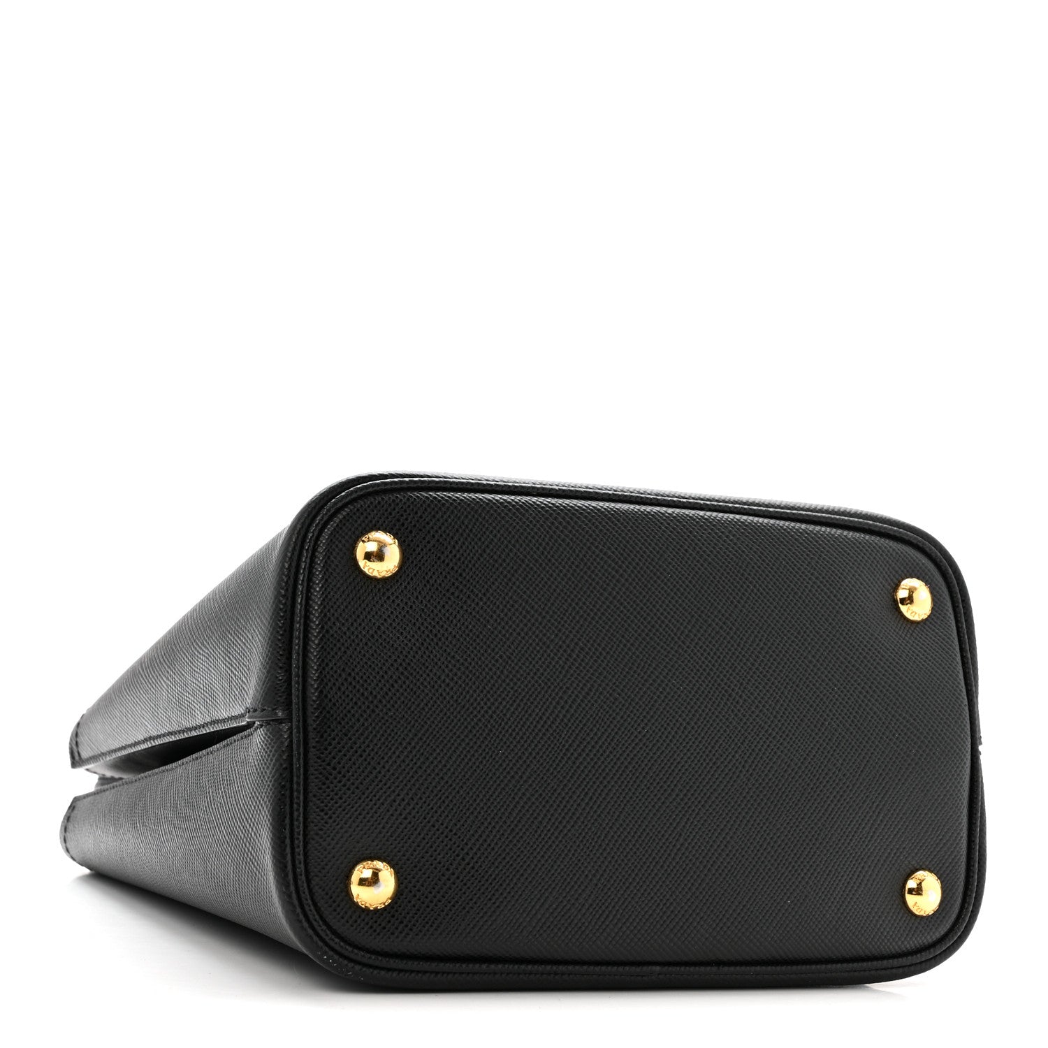 Prada Saffiano Cuir Medium Panier Bucket Bag Black Fuoco