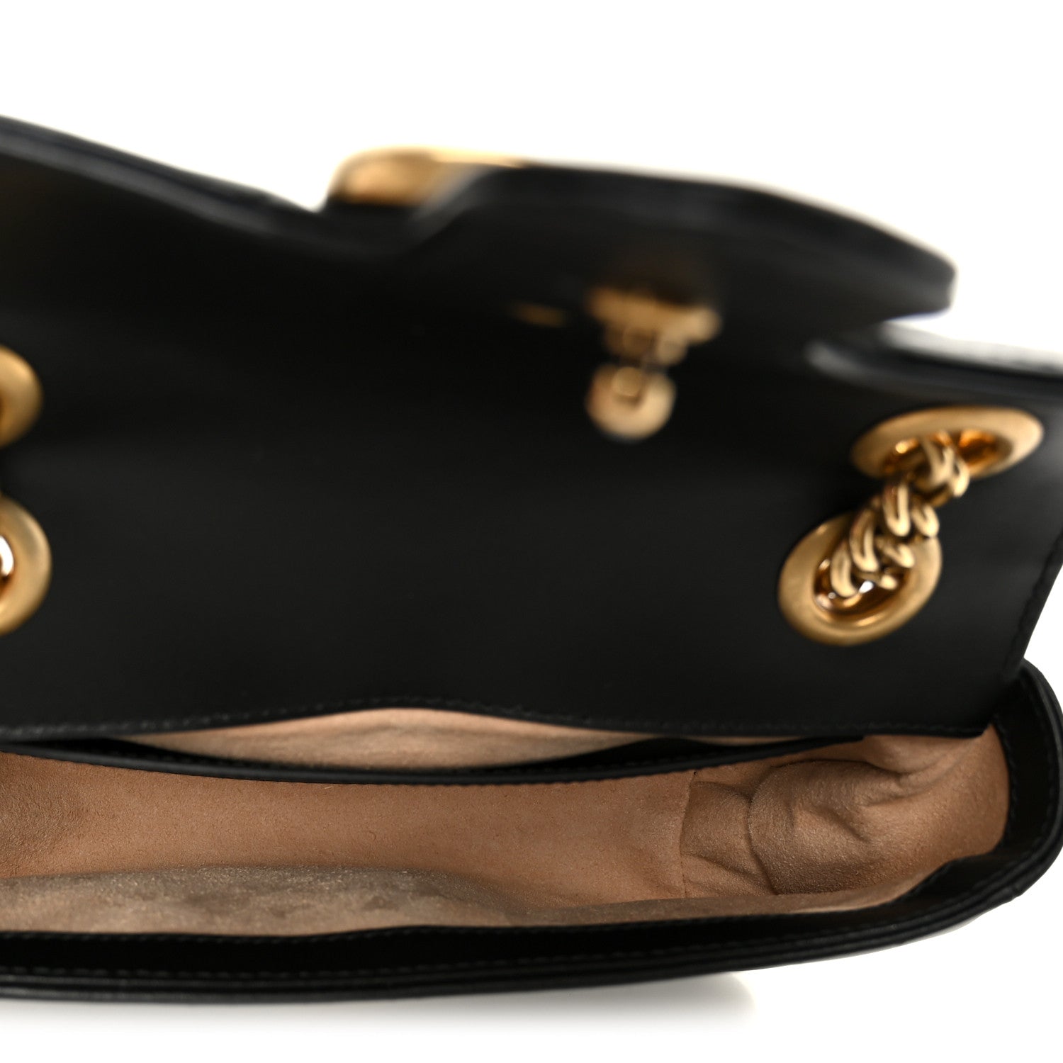 Gucci Calfskin Matelasse Mini GG Marmont Shoulder Bag Black