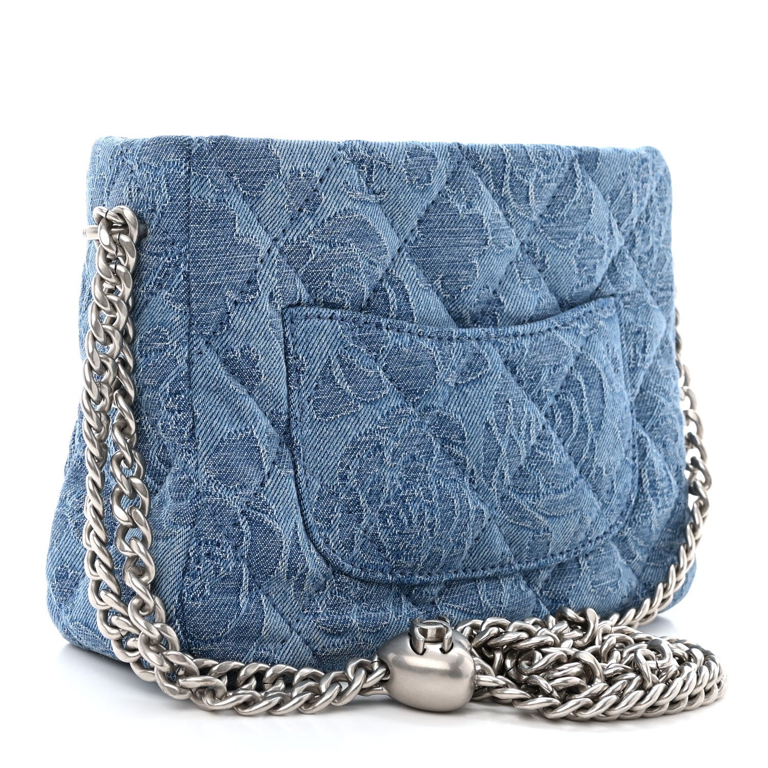 Chanel Denim Quilted Camellia Sweetheart Small Hobo Blue