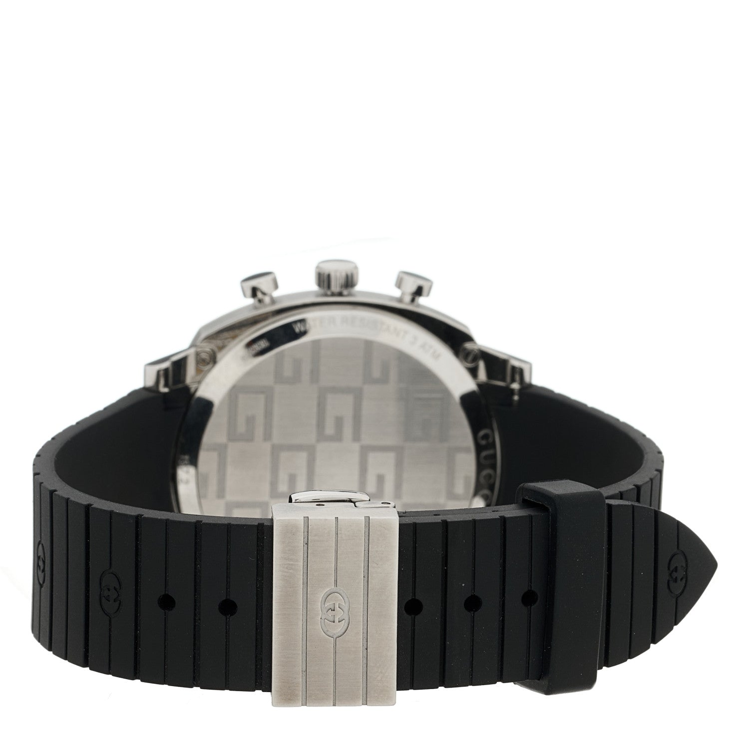 Gucci Stainless Steel Rubber 40mm Grip Quartz Watch Black