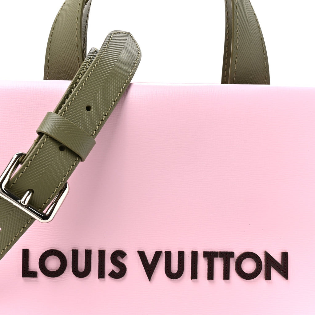 Louis Vuitton Calfskin Mini Shopper Tote Khaki Green Pink