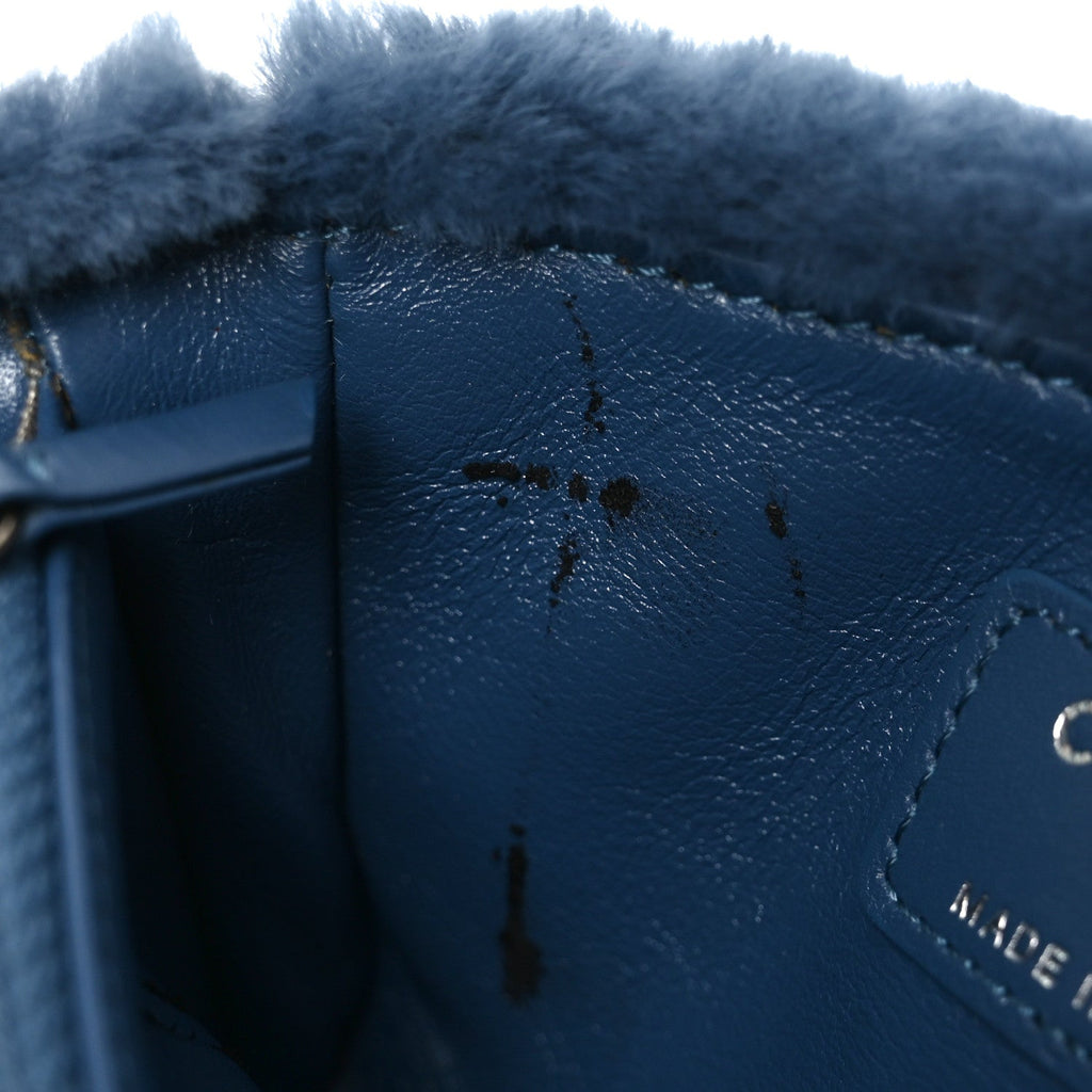 Rabbit Fur Mini CC Pouch Blue