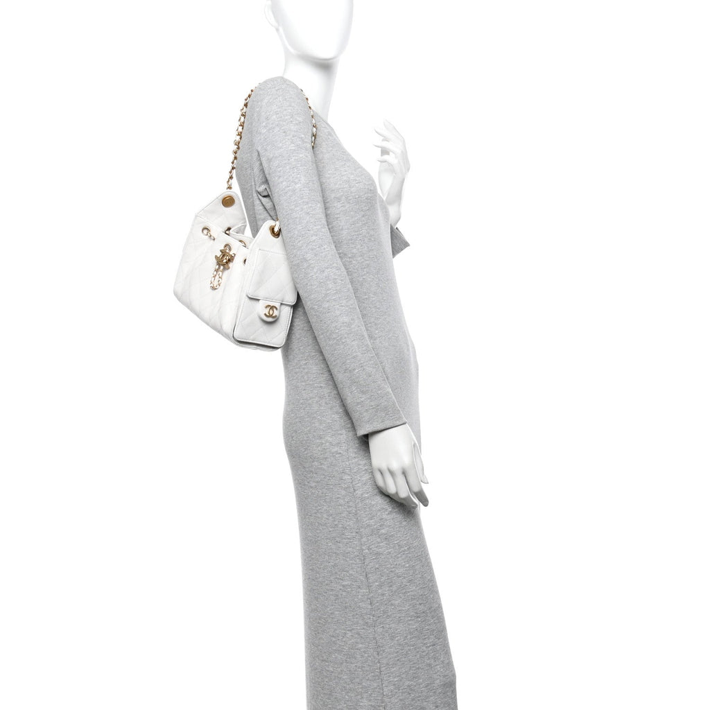 Chanel Caviar Quilted Mini Chanel 25 Handbag White