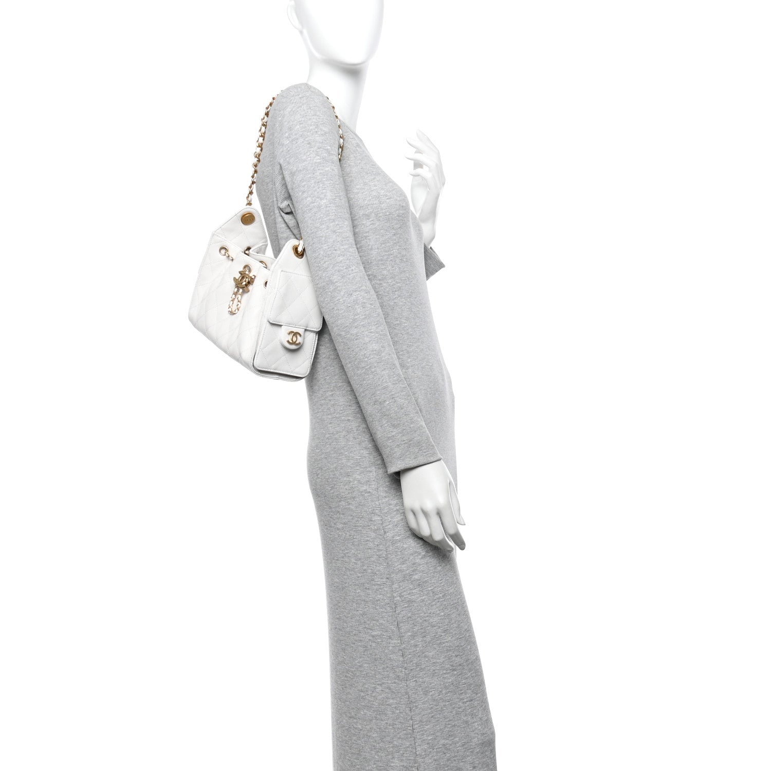 Chanel Caviar Quilted Mini Chanel 25 Handbag White