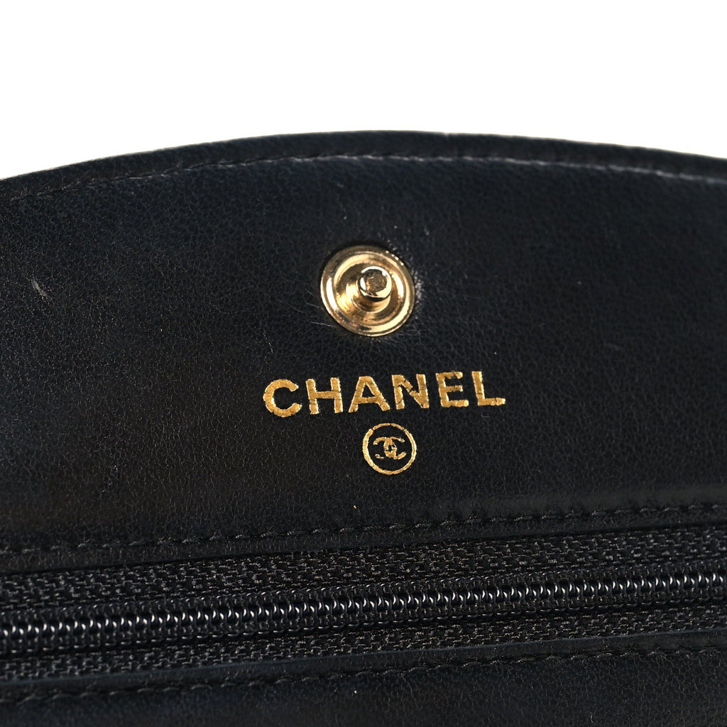 Chanel Caviar Timeless CC Wallet On Chain WOC Black