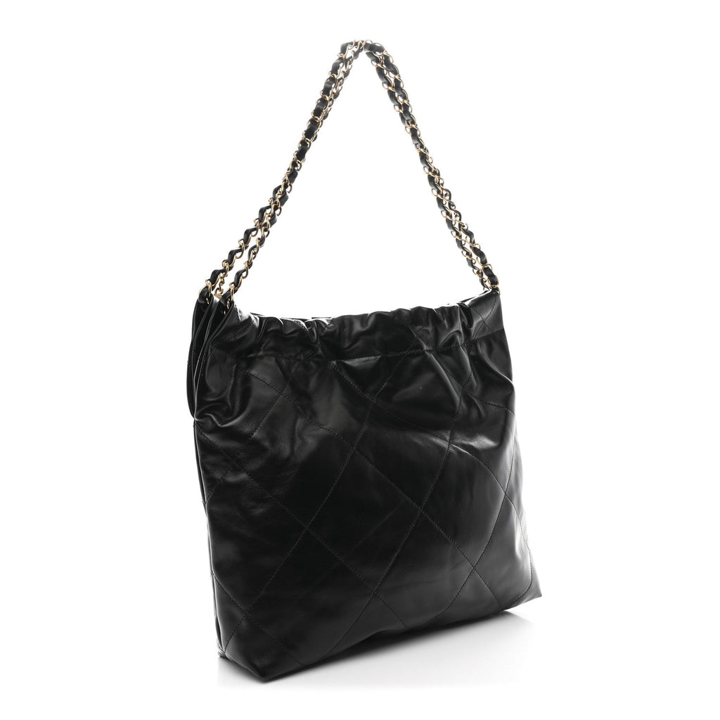 Chanel Shiny Calfskin Quilted Small Chanel 22 Black