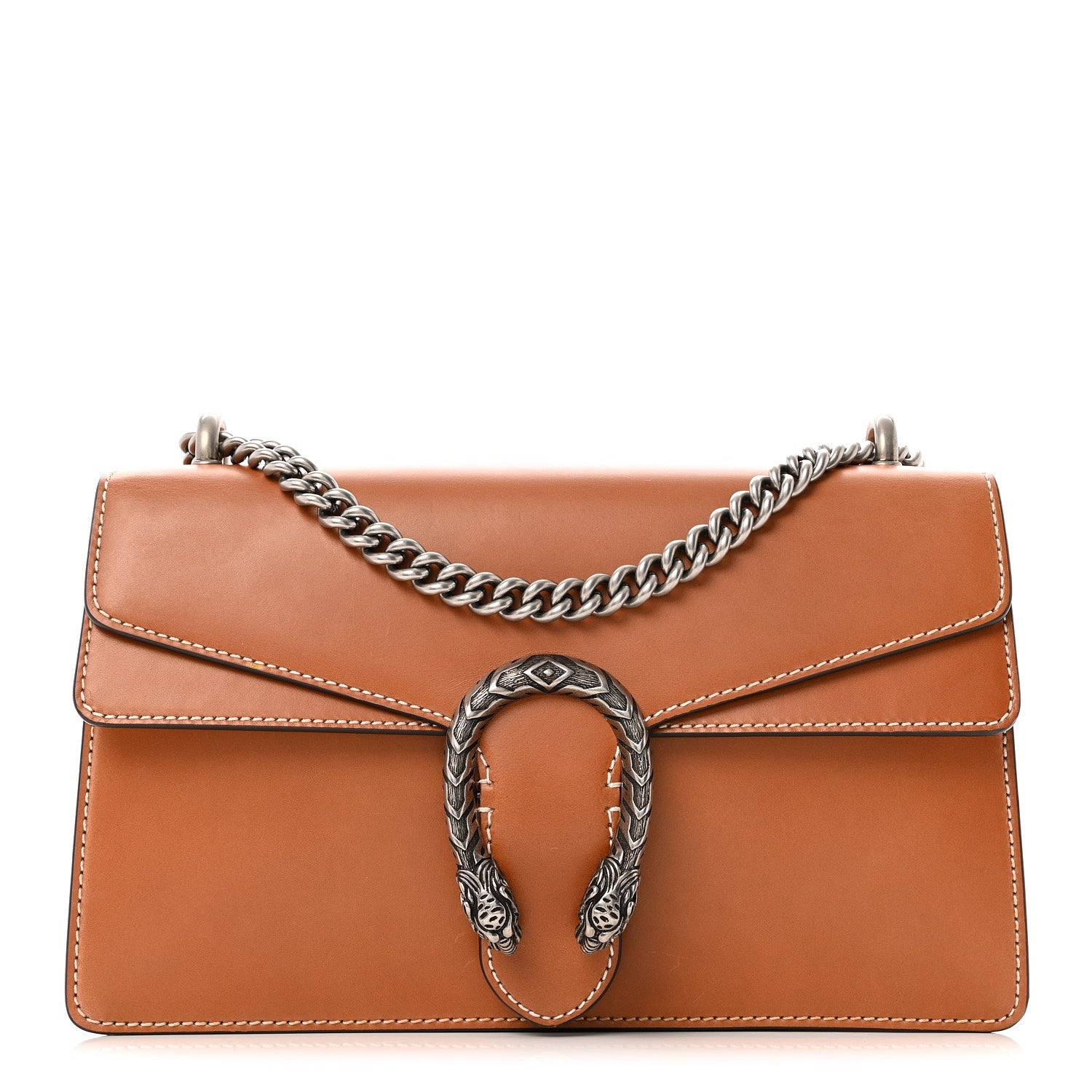 Gucci Calfskin Small Dionysus Shoulder Bag Harness Brown