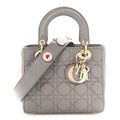 Christian Dior Lambskin Cannage Small Lucky Badges My Lady Dior Grey