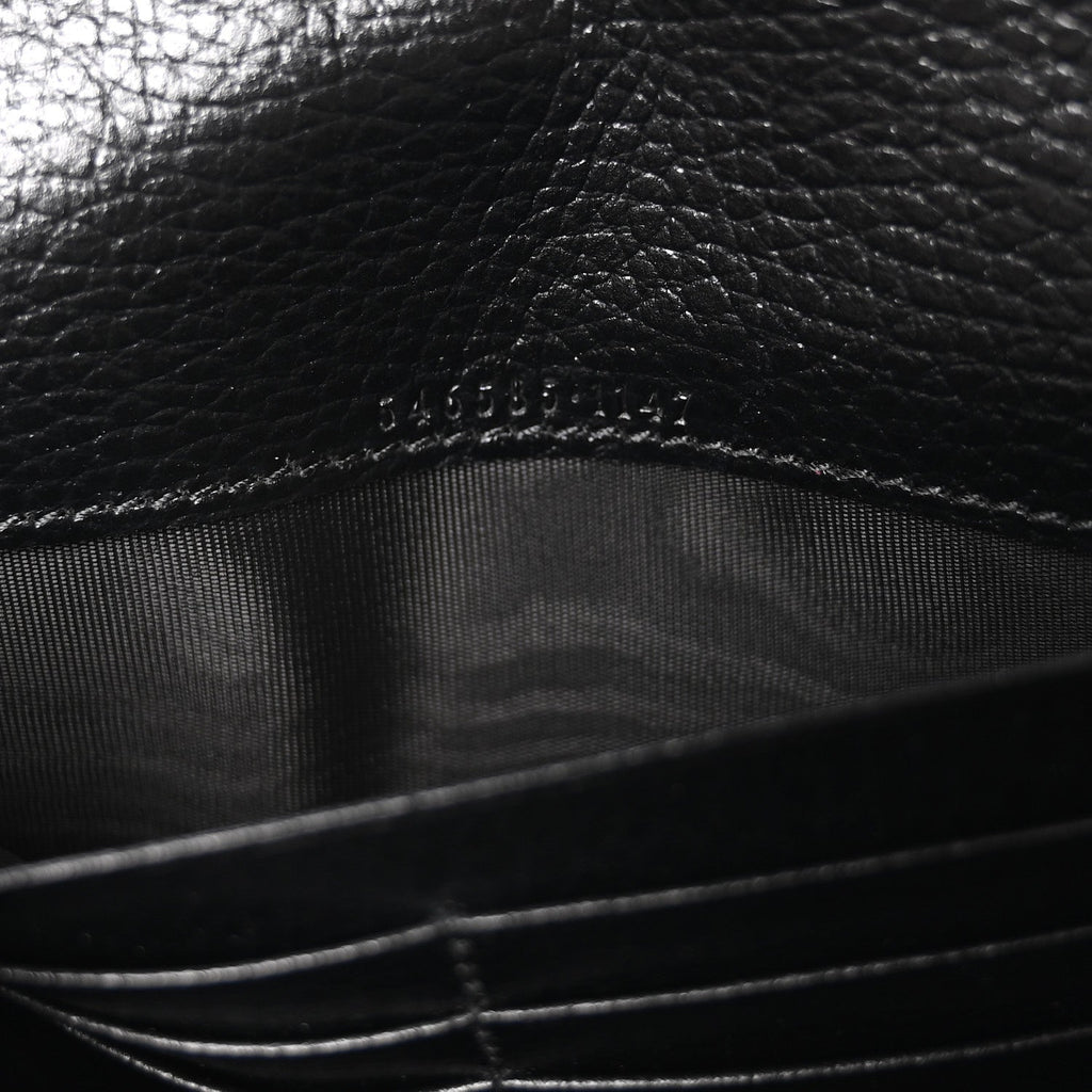 Gucci Dollar Calfskin GG Supreme Monogram Petite GG Marmont Wallet Chain Bag Black Beige Ebony