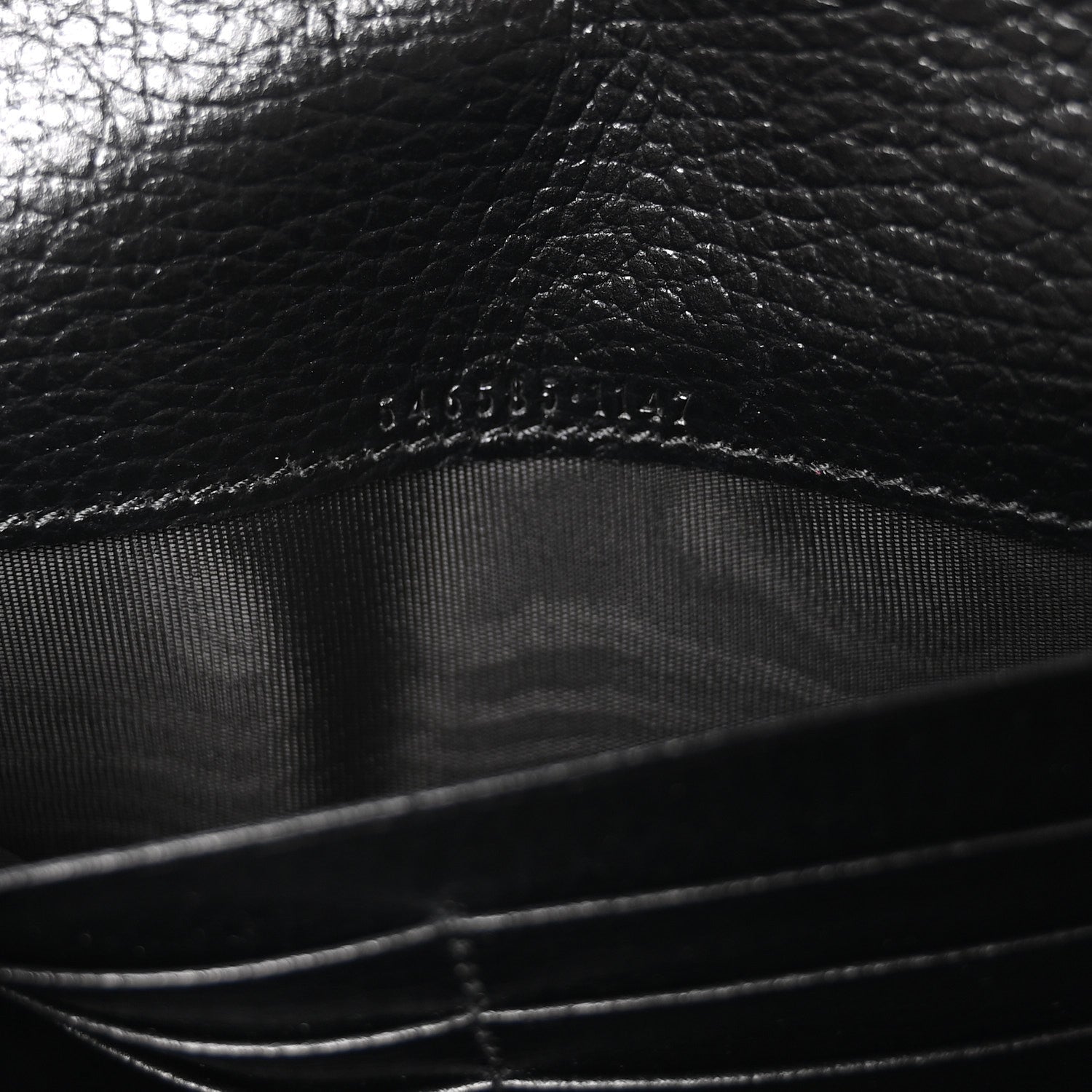 Gucci Dollar Calfskin GG Supreme Monogram Petite GG Marmont Wallet Chain Bag Black Beige Ebony