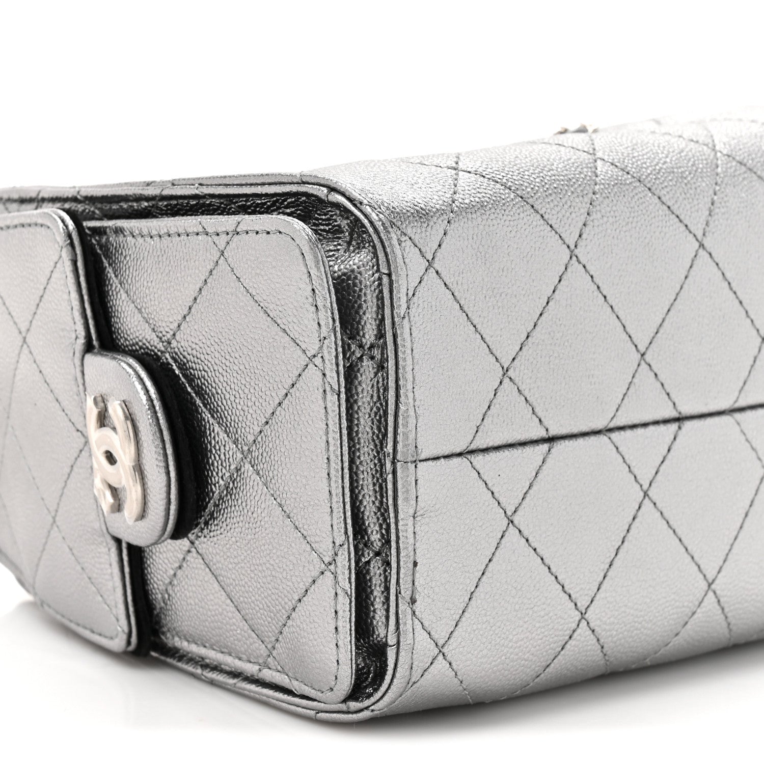 Chanel Metallic Caviar Quilted Mini Chanel 25 Handbag Anthracite