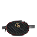 Gucci Azalea Calfskin Matelasse Diagonal Torchon GG Marmont Belt Bag 85 34 Black Romantic Cerise