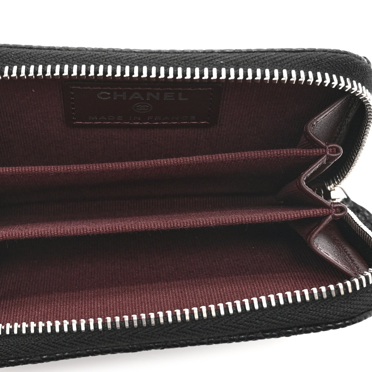 Caviar Quilted Zip Coin Purse Black