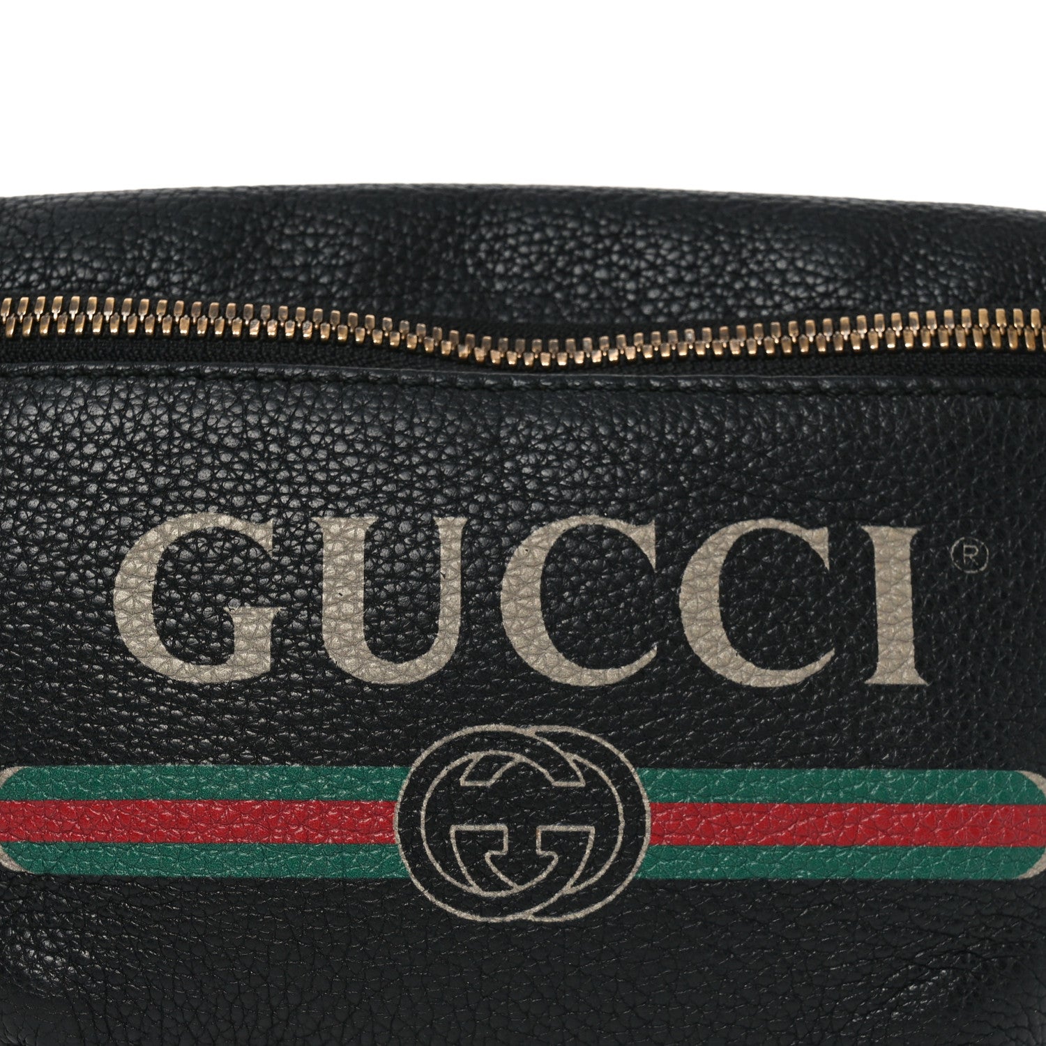 Gucci Grained Calfskin Small Logo Belt Bag Black