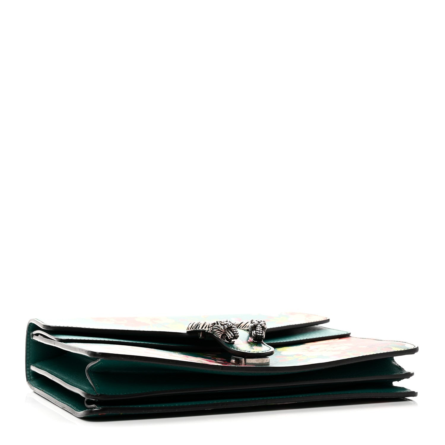 Gucci Calfskin Blooms Print Medium Dionysus Shoulder Bag Bright Emerald Multicolor
