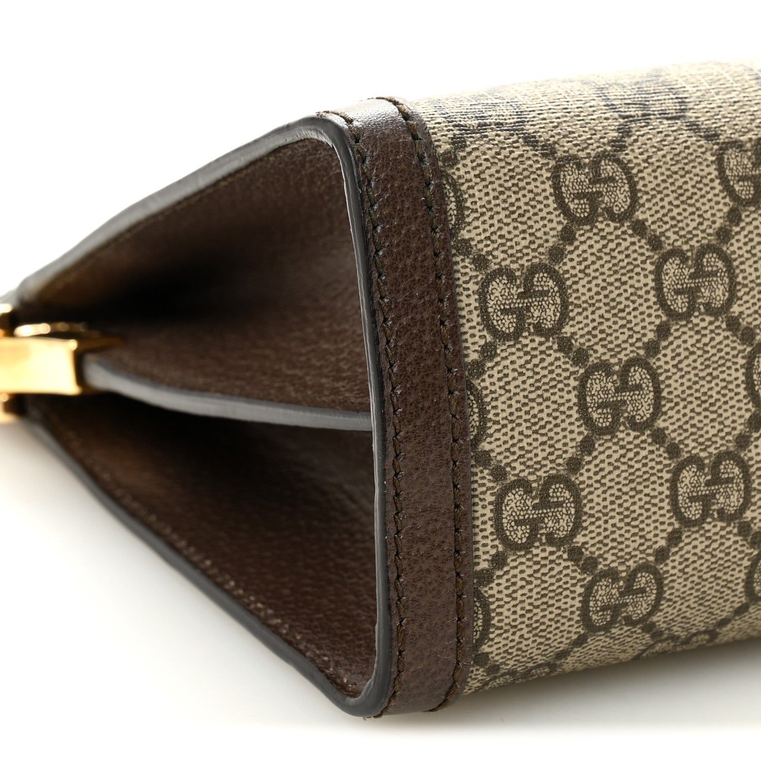 Gucci GG Supreme Monogram Web Medium Ophidia Chain Shoulder Bag Brown