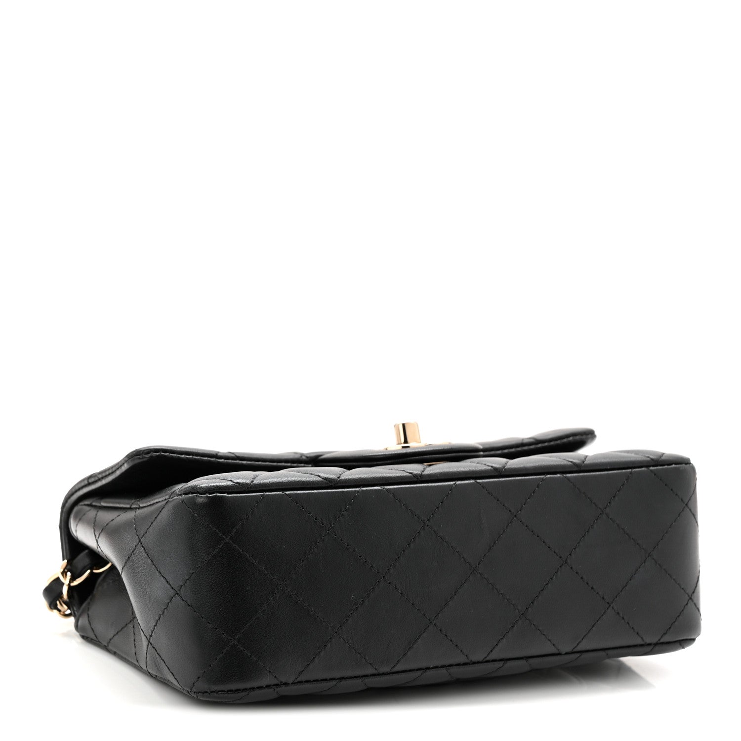 Chanel Lambskin Quilted Mini Rectangular Flap Black