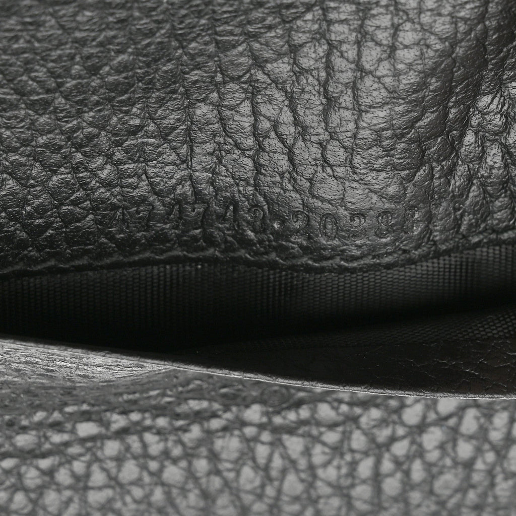 Gucci Pebbled Calfskin GG Marmont Card Case Black