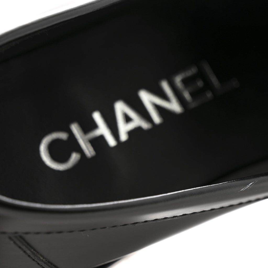 Calfskin Metal CC Loafers 35 Black