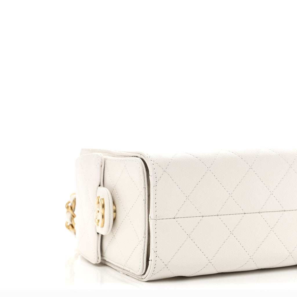 Chanel Caviar Quilted Mini Chanel 25 Handbag White