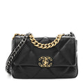 Chanel Lambskin Quilted Medium Chanel 19 Flap Black