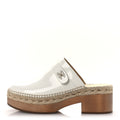 Patent Calfskin CC Turn Lock Clog 39 White