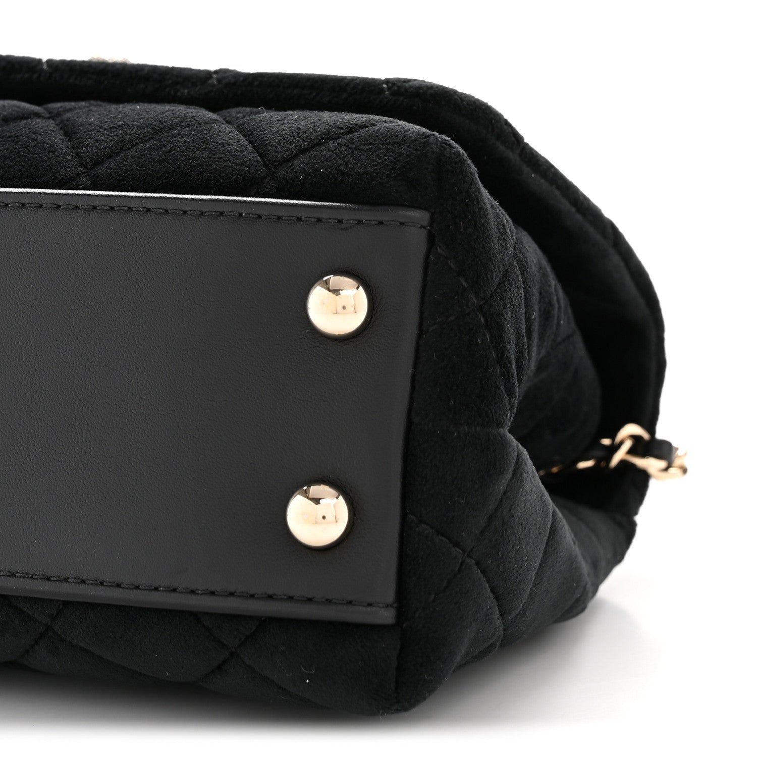 Chanel Velvet Crystal Quilted Extra Mini Coco Handle Flap Black